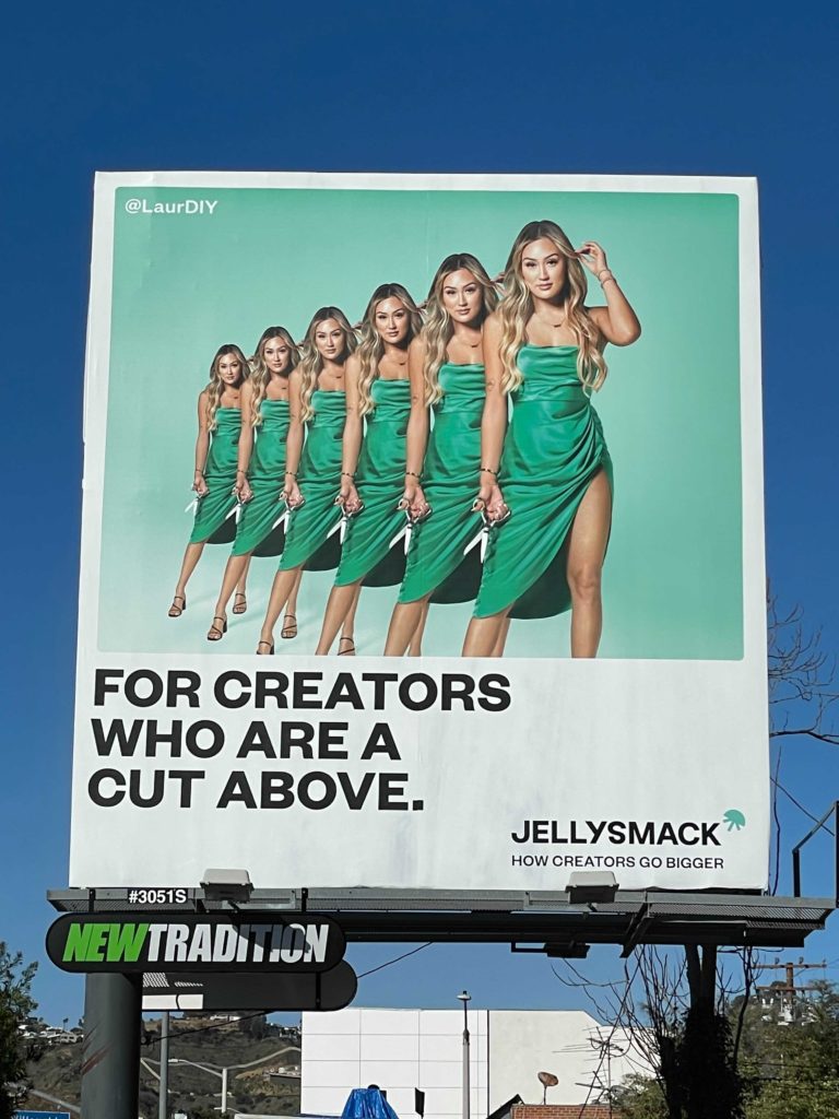 Creator Lauren Kobayashi Riihimaki of LaurDIY is featured on an out-of-home billboard in West Hollywood, Los Angelos.
