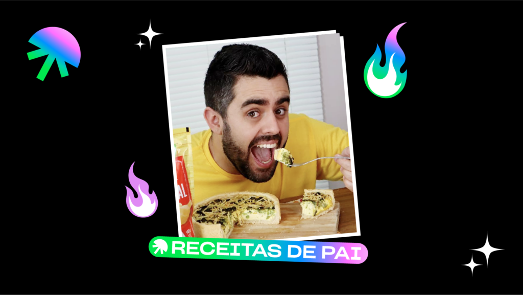 Reciats de Pai is one of the Latin American Creators to partner with Jellysmack as it expands into Latin America. Here he is seen smiling about abut to eat a forkfull of food. 