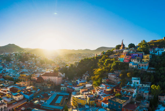 Aerial view of Guanajuato City at sunrise, Mexico. Symbolic of Jellysmack's expansion into Latin American Markets with Top Latin American Creators