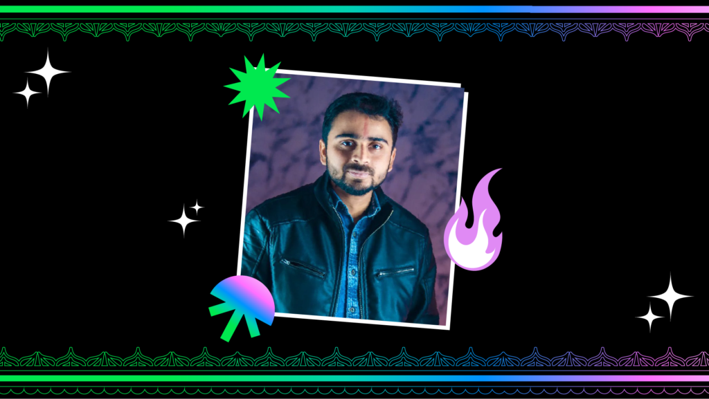 photo of Arvid Gupta of Youtube Channel Fun, one of many Indian creators to partner with Jellysmack for launch into Indian markets, with Science framed a black background with rainbow details