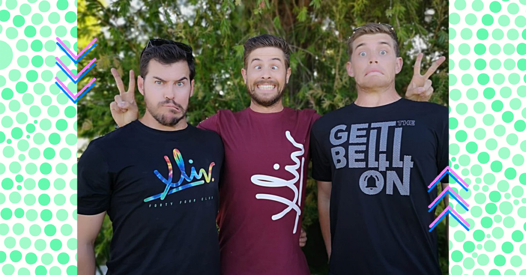 Australian YouTubers Brett Isaac Stanford, Derek Douglas Herron and Scott Steven Gaunson of How Ridiculous post with goofy expressions