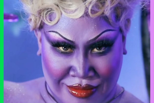 Creator Patrick Starrr gazing into the camera as Ursula from The Little Mermaid.