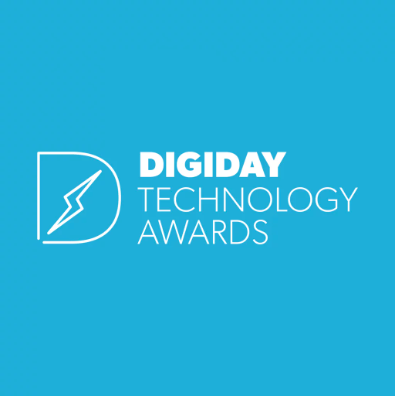Digiday Technology Awards logo in white on a teal background